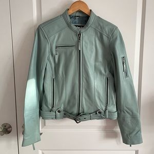 Harley Davidson Baby Blue Leather Jacket